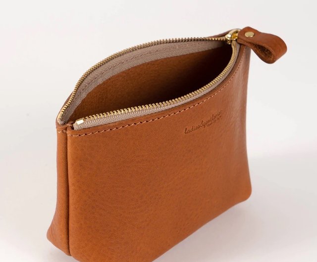 お値下げしました！【新品未使用】イタリアンレザーフラップポーチ S size】Leather Pouch Excela Zip エクセラファスナー使用