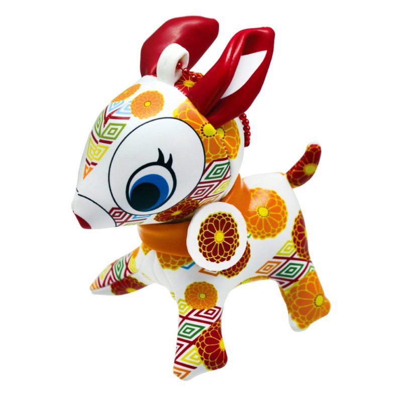 Puchi Babie Key Chain Wagara WH Deer Cute Doll Gift Present Japan - 公仔/玩偶 - 其他材質 白色