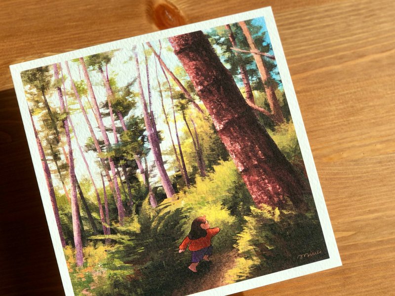 In the Wood / me time series / Big Postcard - การ์ด/โปสการ์ด - กระดาษ สีเขียว