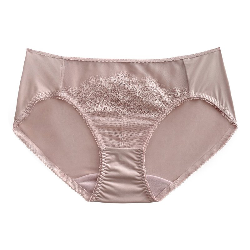 [Dai Lei Qi] See-through sexy briefs-soft pink - Women's Underwear - Nylon Pink