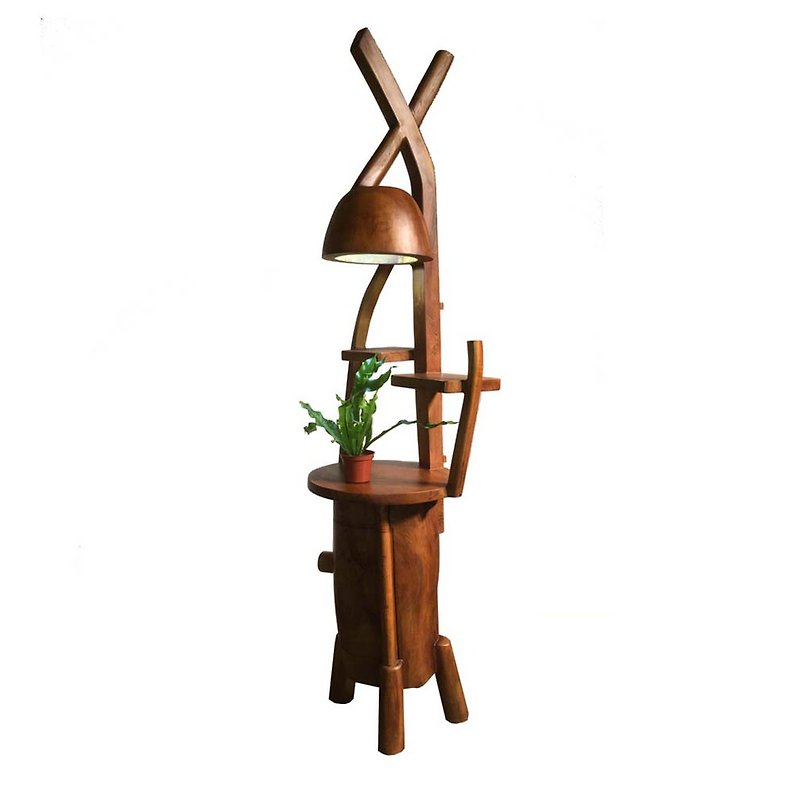 [Jidi City 100% Teak Furniture] EFAOT033 Teak Lucky Lamp Holder Decoration - โคมไฟ - ไม้ 