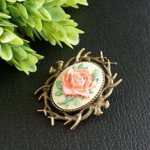 Victorian Vintage style flower Rose garden Brooch/Victorian Flower hotsell Cameo/Jewelry Gift for Her/Dried flowers