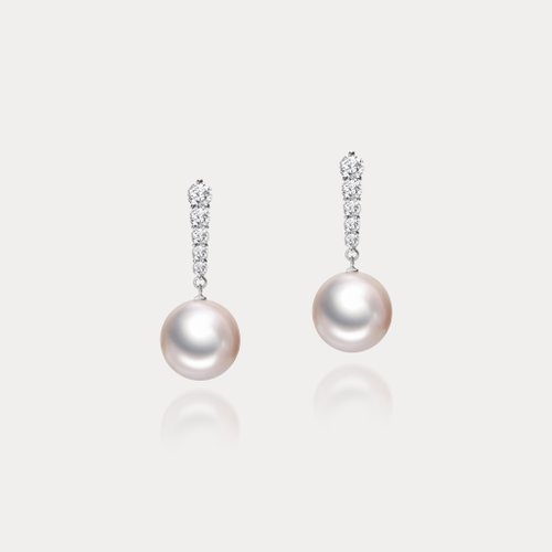 瑭果盒珠寶·設計 La Bonbonnière Jewelry Doris | 9-9.5mm 大洋女神 日本Akoya海水珍珠 天然鑽石18K耳環