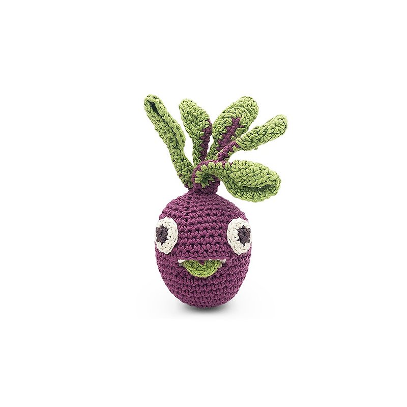MyuM -Green Pea (Small)- Baby rattle hand made with 100% Organic Cottonrainbow - Kids' Toys - Cotton & Hemp Purple