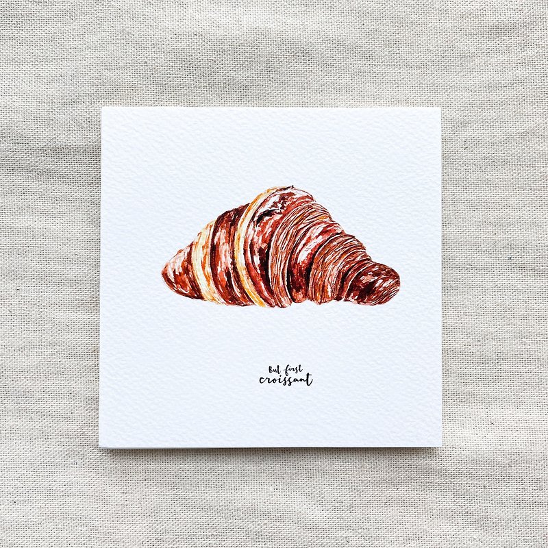 【Watercolor Illustration Postcard】Coffee Bag - การ์ด/โปสการ์ด - กระดาษ สีนำ้ตาล