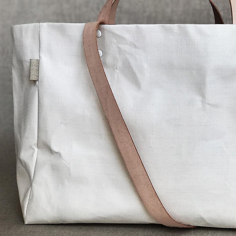 Tote Bag F4_SL - 手袋/手提袋 - 棉．麻 白色