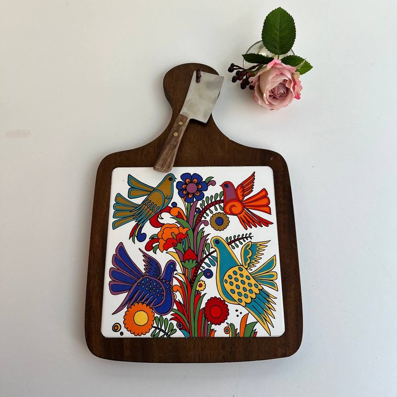 Unique Villeroy and Boch Cheese Cutting Board | Vintage Cheese Cutting Board - Serving Trays & Cutting Boards - Wood Brown