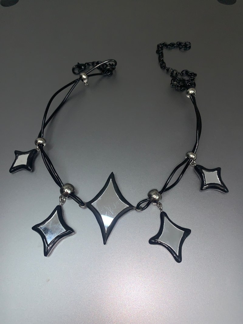原創 星芒鏡面輕亞朋克甜酷項鏈chocker 可調節 - 項鍊 - 其他材質 
