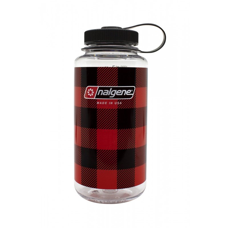 【nalgene】 寬口水壼1000ml-紅色格子 - 野餐墊/露營用品 - 其他材質 多色