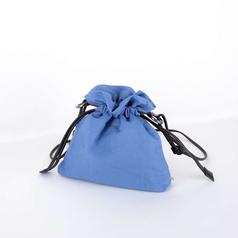 Minimal Drawstring Linen Multi-way Crossbody Shoulder Beans Bag