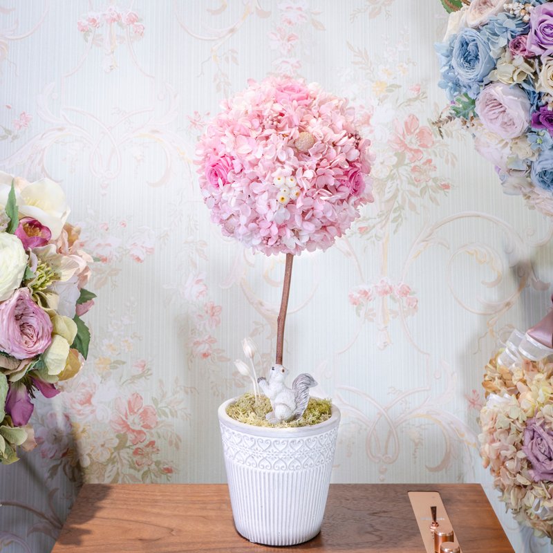 Topiary Art 浪漫永生花球樹 | 不凋玫瑰  禮物 紀念日 - 乾燥花/永生花 - 植物．花 
