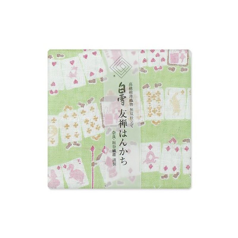 京友禪染手帕 / 愛麗絲夢遊仙境 綠色 - 手帕 - 棉．麻 綠色