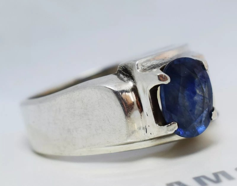 Beautiful Unisex Blue Sapphire Ring Handmade Sterling Silver Ring Real Sapphire - General Rings - Gemstone Blue