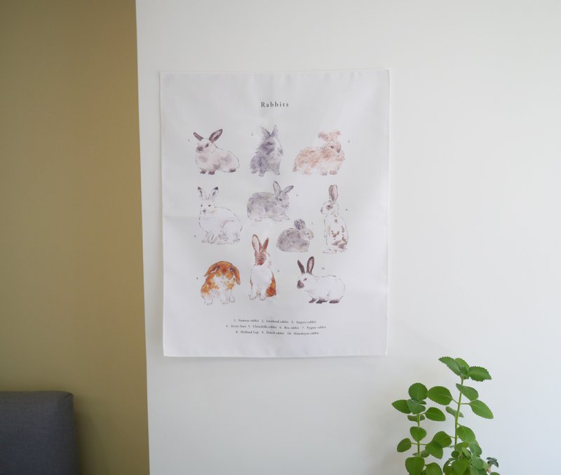 Rabbit hanging cloth table mat - Posters - Cotton & Hemp 