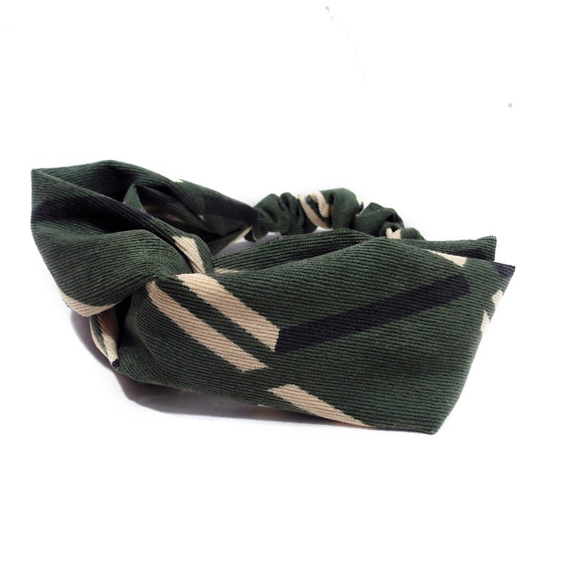 Belong to the color of autumn / hair band - Hair Accessories - Cotton & Hemp Green