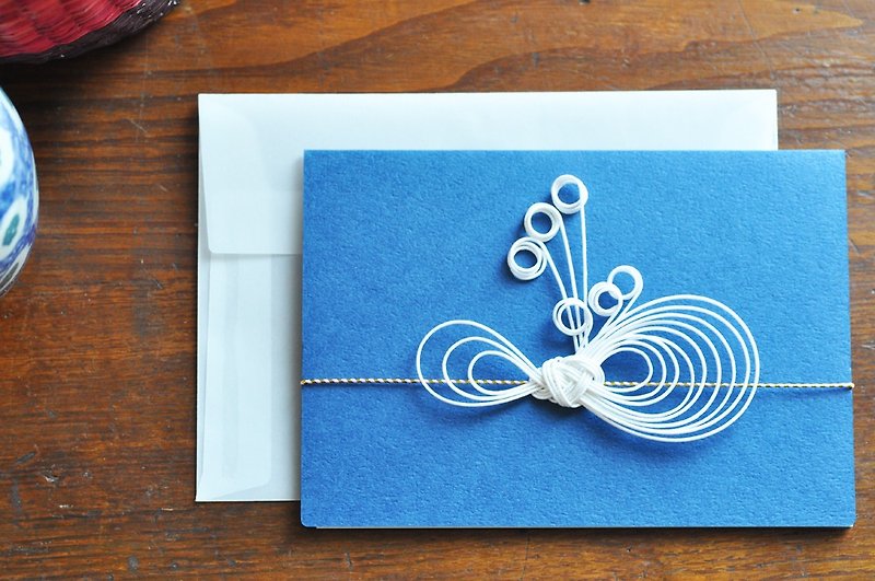 Greeting card　- Ribbon - 3 - Cards & Postcards - Paper Blue