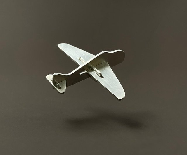 Tiny Plane Handmade Sterling Silver Aeroplane Pendant With 