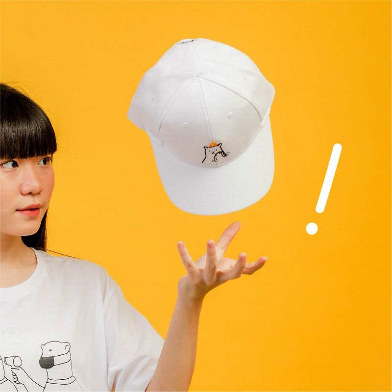 หมวก Oh sh!t by Jiranarong - หมวก - ผ้าฝ้าย/ผ้าลินิน ขาว