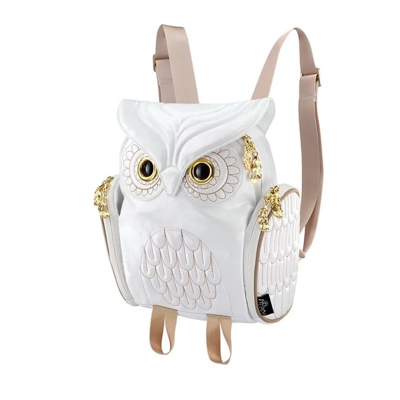 Morn Creations Genuine Owl Backpack (S)-White (OW-376) - Backpacks - Other Materials White