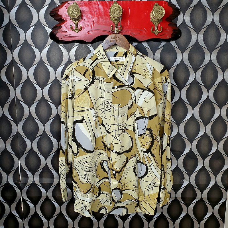 Little Turtle Gege - Japan - Full version of abstract graffiti vintage shirt - เสื้อเชิ้ตผู้ชาย - ไฟเบอร์อื่นๆ 