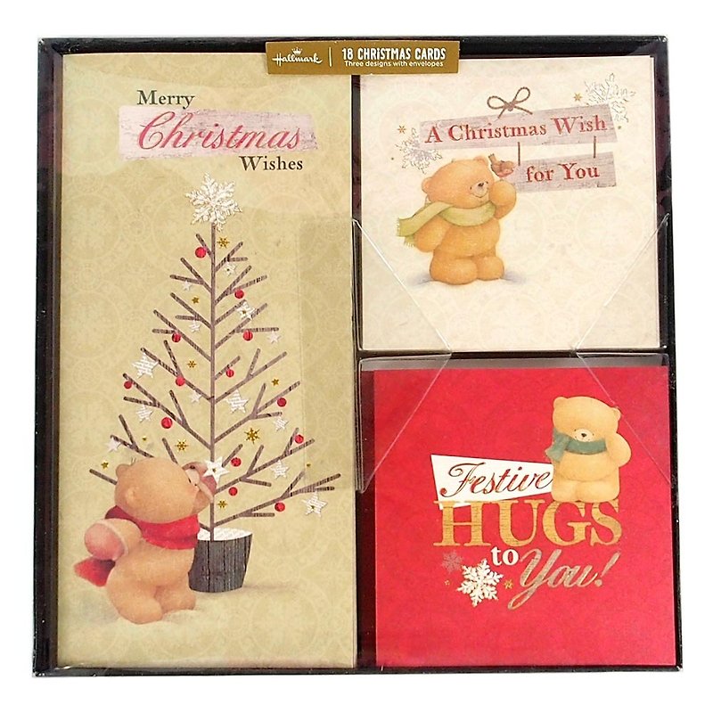 Bear Christmas Christmas Cards 3 models a total of 18 into [Hallmark-card Christmas series] - การ์ด/โปสการ์ด - กระดาษ สีแดง