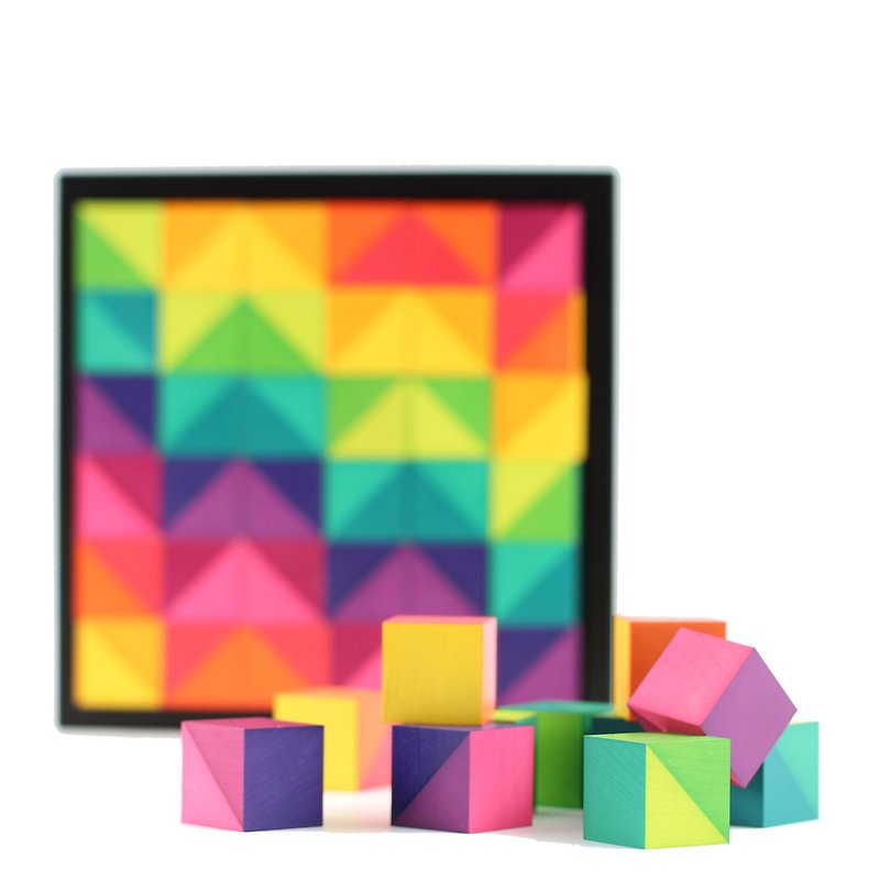 Swiss naef Mosaik totem building blocks 36-piece set - Kids' Toys - Wood Multicolor