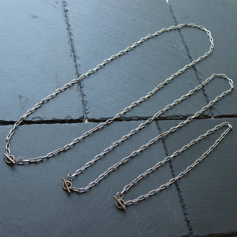 Brass x Stainless Necklace [Long Chain Necklace] Metal Stainless Steel Japan - Necklaces - Silver Silver
