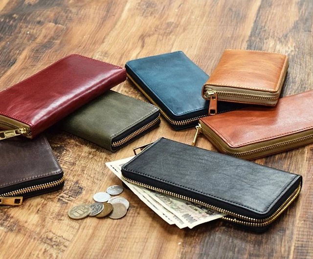 Cordovan Leather Zip Long Wallet