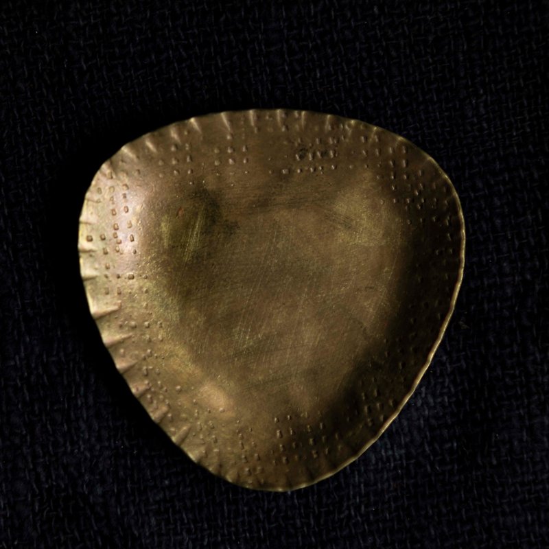 Tanaka Bronze flat plate C27 - Small Plates & Saucers - Copper & Brass Gold