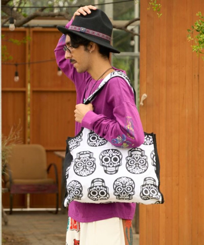 [Popular Pre-Order] Day of the Dead Calavera Handbag Shopping Bag Tote Bag (4 Colors) IRTP4304 - กระเป๋าถือ - วัสดุอื่นๆ 