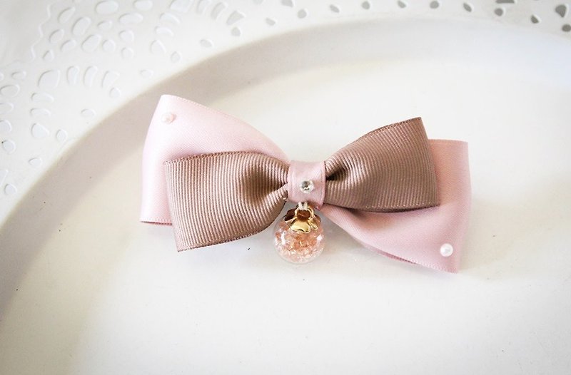 French clip with classic bow - Hair Accessories - Polyester Pink