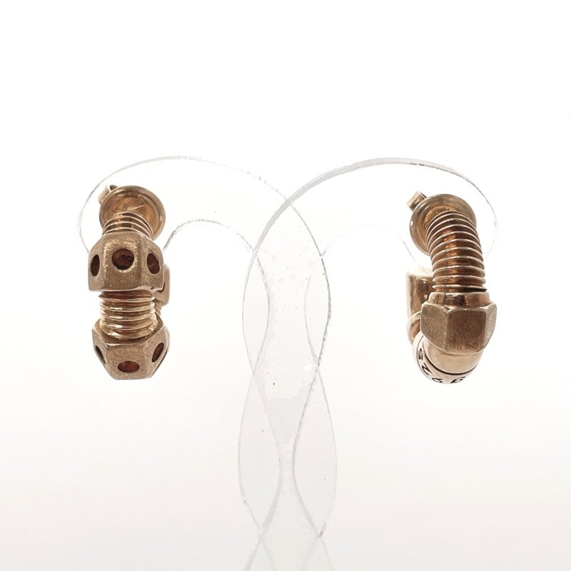 BOTTEGA VENETA Earrings, Thread Hoop, Silver 925, Gold - Earrings & Clip-ons - Sterling Silver Gold