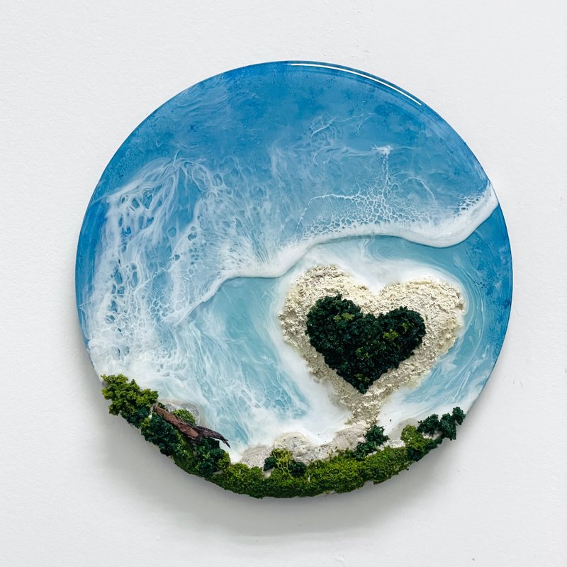 Resin ocean island decoration 15cm - ของวางตกแต่ง - เรซิน สีน้ำเงิน