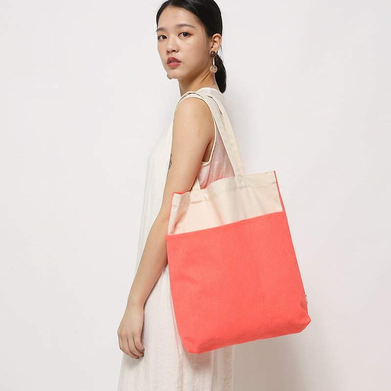 Five bags of canvas bag particularly easy to use - fluorescent orange - กระเป๋าแมสเซนเจอร์ - ผ้าฝ้าย/ผ้าลินิน สีส้ม