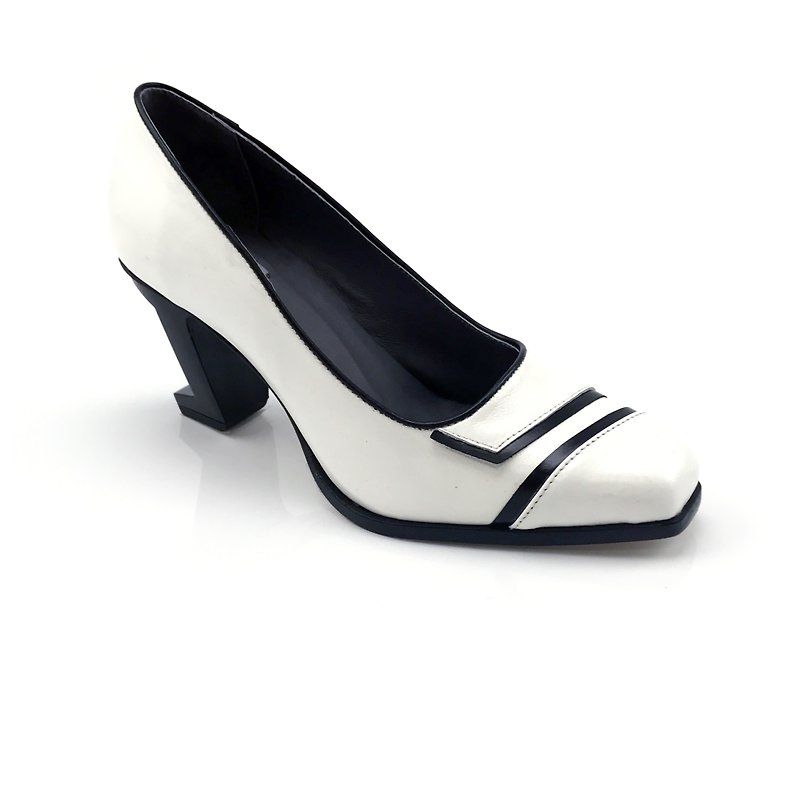 Geometria  (White) - Women's Leather Shoes - Genuine Leather White