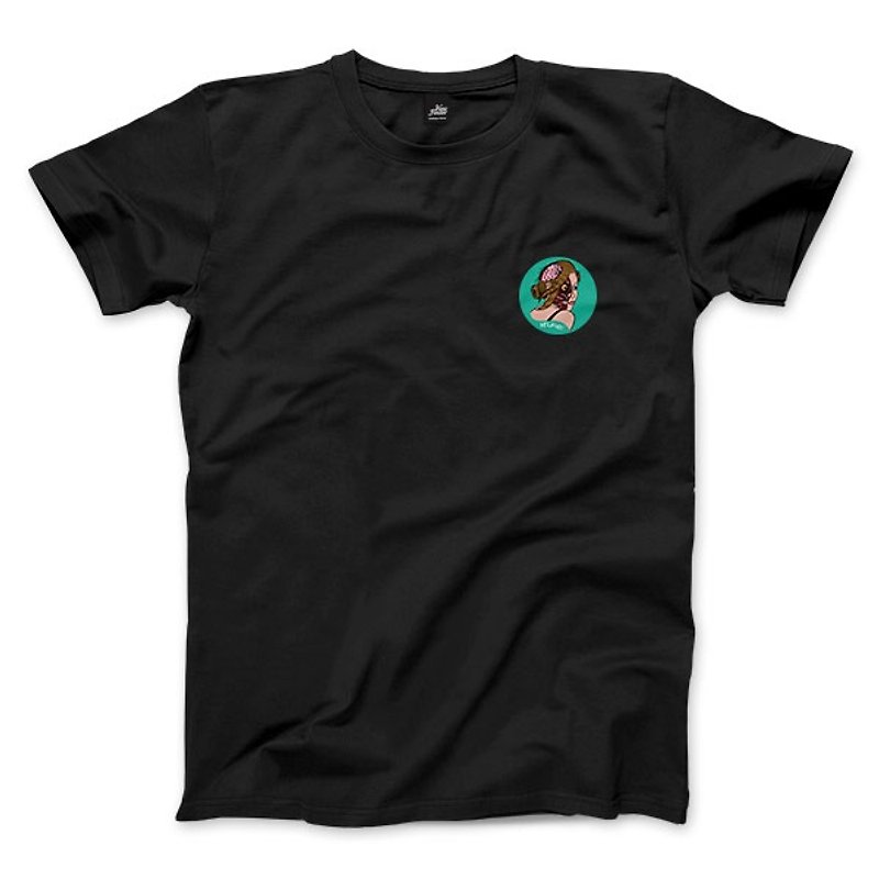 Little paisiaaaaa-black-unisex T-shirt - เสื้อยืดผู้ชาย - ผ้าฝ้าย/ผ้าลินิน สีดำ
