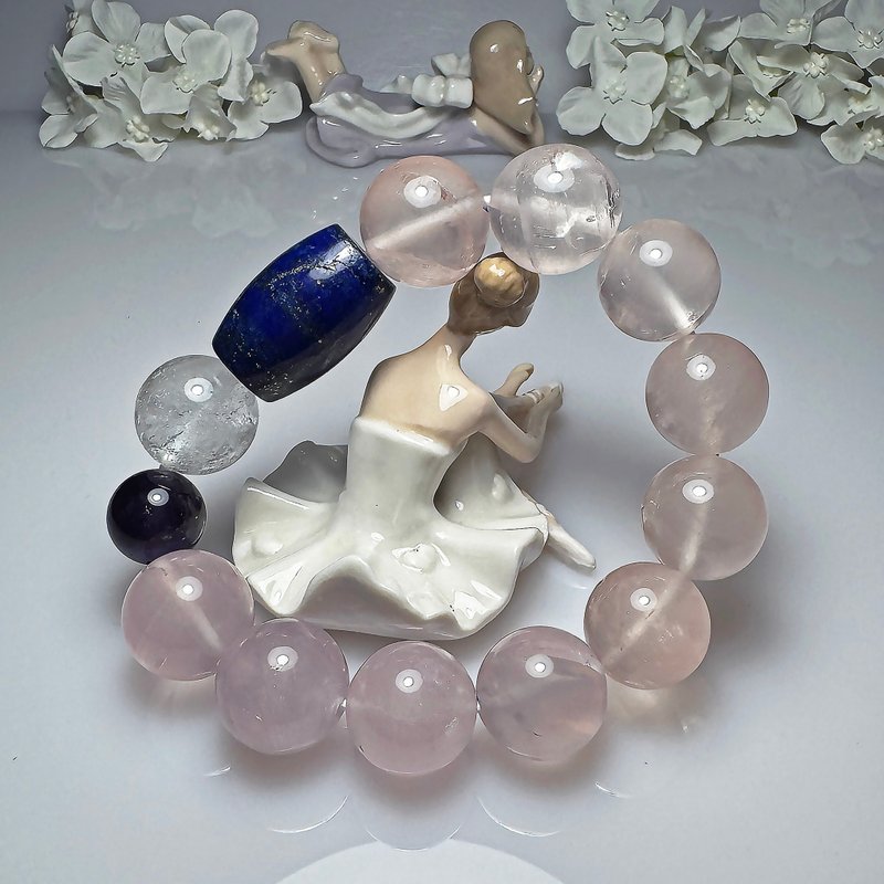 G58 大顆粒 漸變幻彩 粉水晶 19mm 粉晶 設計款 獨一無二 手串 - 手鍊/手環 - 水晶 多色