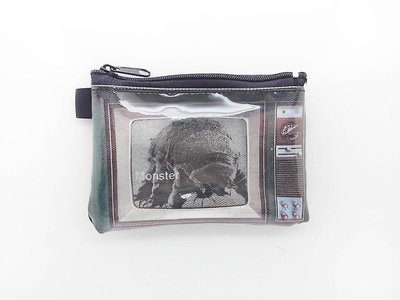 ｜I AM PARTY｜ Handmade canvas leather coin purse-Retro TV [Buy, get free brand badge or leisure card sticker x1] - กระเป๋าใส่เหรียญ - หนังแท้ สีนำ้ตาล
