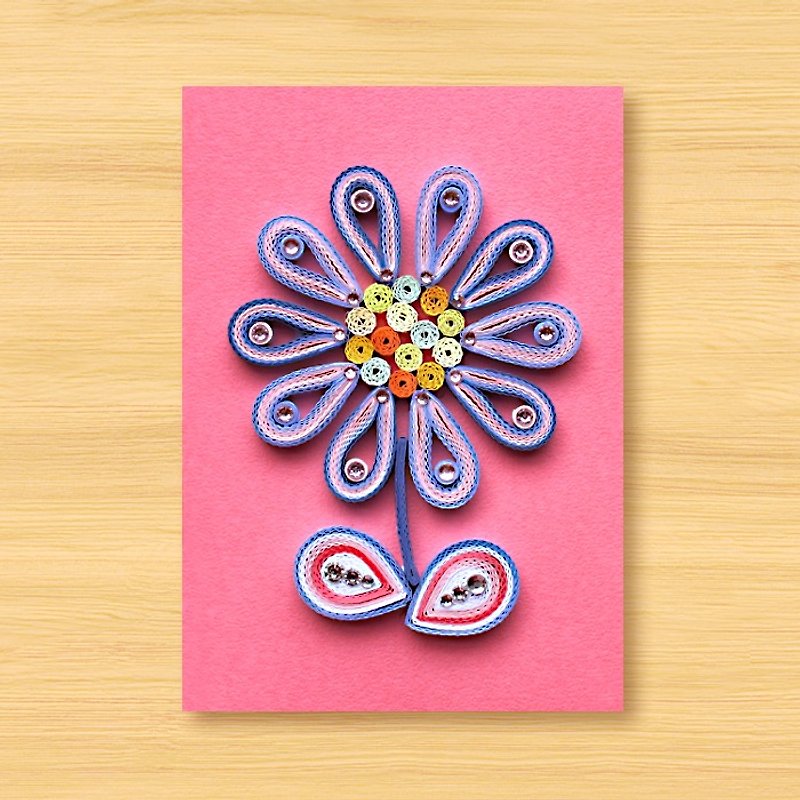 手作りロール紙カード_ Flower_B1 ...マザーカード、バレンタインカード - カード・はがき - 紙 ピンク