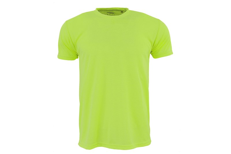 X-DRY plain surface moisture wicking round neck T :: brilliant yellow:: men and women can wear - ชุดกีฬาผู้ชาย - เส้นใยสังเคราะห์ สีเขียว