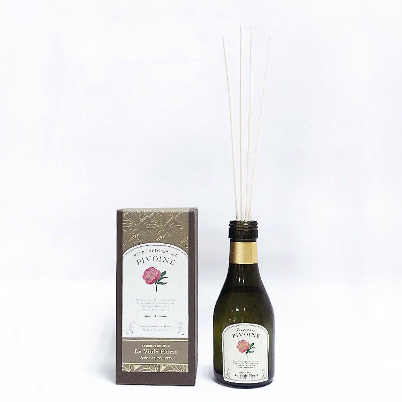 日本のアートラボシリーズアール竹の香り - 牡丹の花 - アロマ・線香 - ガラス ブラウン