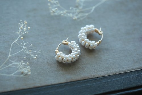 JieJie Jewelry Happycircle1.9cm│ 復古串串珍珠款 可改夾式 禮物 珍珠耳環