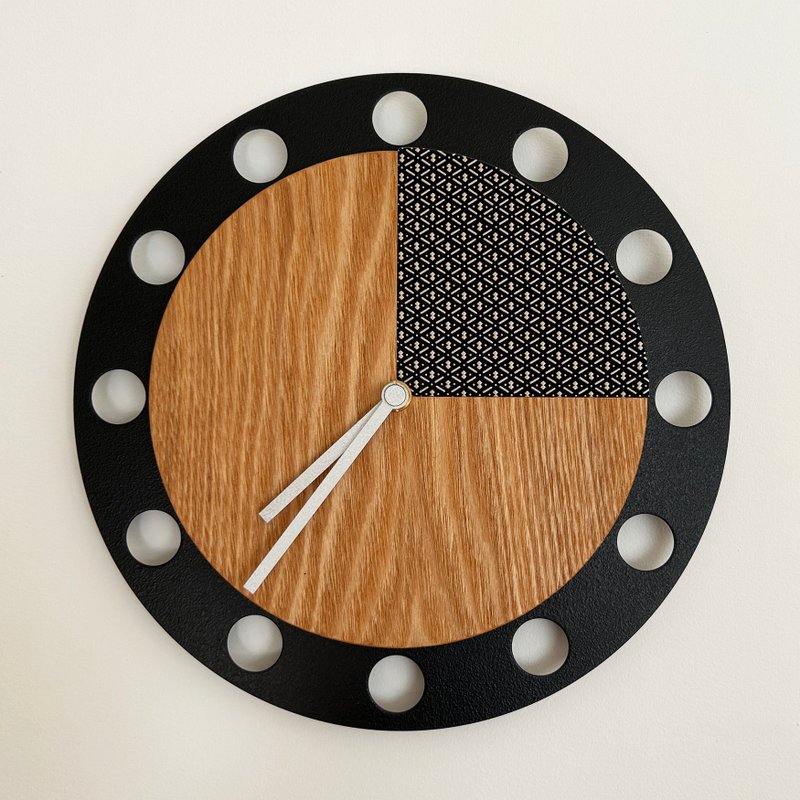 甲州印伝クロック　瓢箪青・白 No.02013 - 時鐘/鬧鐘 - 木頭 藍色