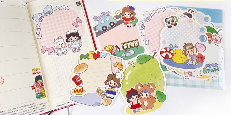 [Outfit Series] Healing Cute Alien Non-sticky Notes 30 Sheets - กระดาษโน้ต - กระดาษ หลากหลายสี