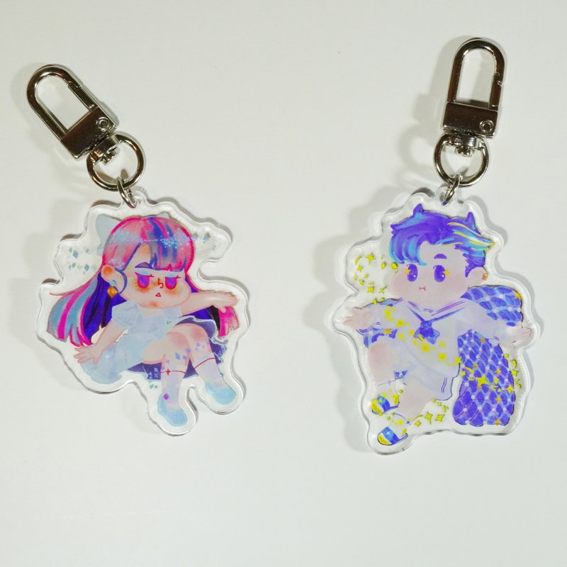 Found you/Tanjun, Hanako hand-painted illustration pendant keychain double-sided color matching - ที่ห้อยกุญแจ - อะคริลิค 