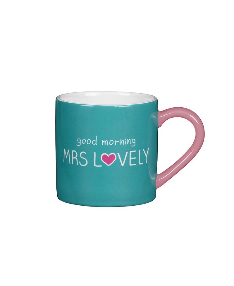 SUSS-英國HappyJackson彩色文字設計Mrs.Lovely (早安甜心)馬克杯 - 咖啡杯/馬克杯 - 陶 