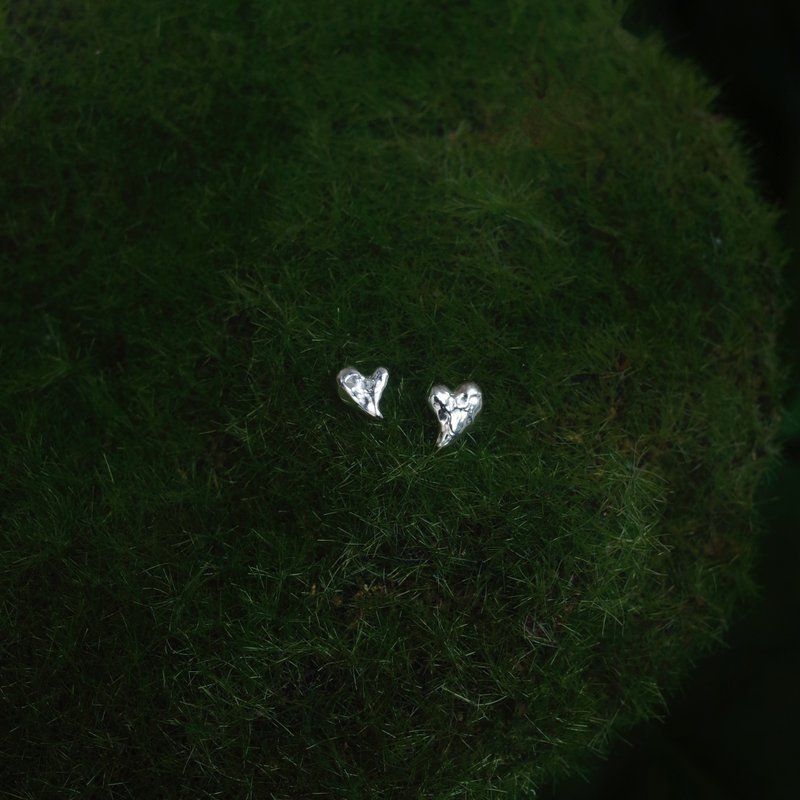 Hearts earring double heart earrings - Earrings & Clip-ons - Sterling Silver Silver