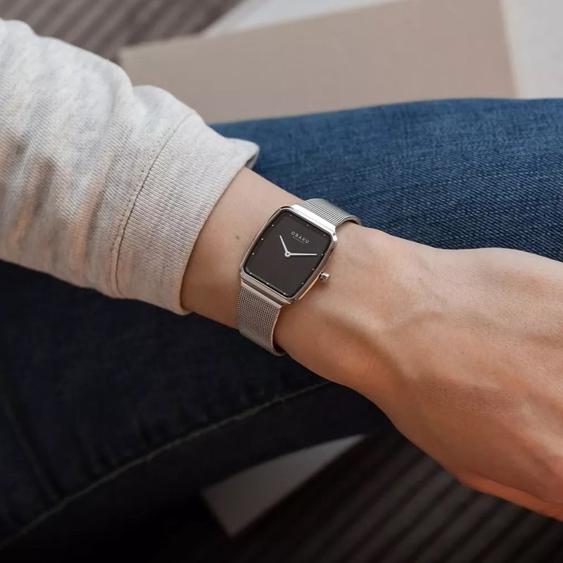 OBAKU 璀璨之星時尚簡約腕錶-極光銀(V267GXCBMC) - 男錶/中性錶 - 不鏽鋼 銀色