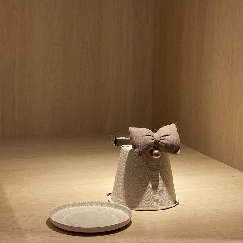 簡約手工定制貓項圈 Dark Brown Bow Breakaway Cat Collar - 項圈/牽繩 - 棉．麻 咖啡色