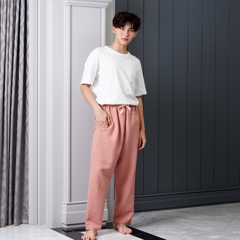 Linen Pants - 居家服/睡衣 - 棉．麻 粉紅色